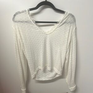 Free people slouchy crop v neck top